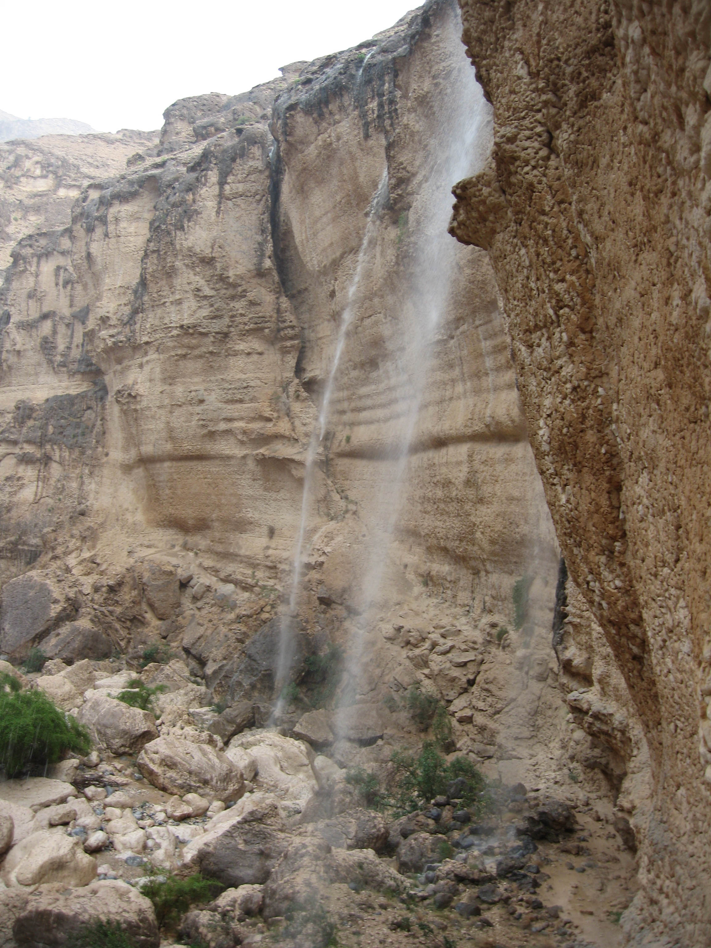 Temporary waterfall after rain in Eastern Hajar